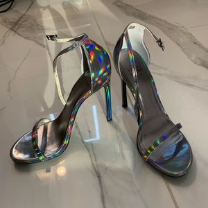 Stuart Wietzman Strappy Silver Heels!